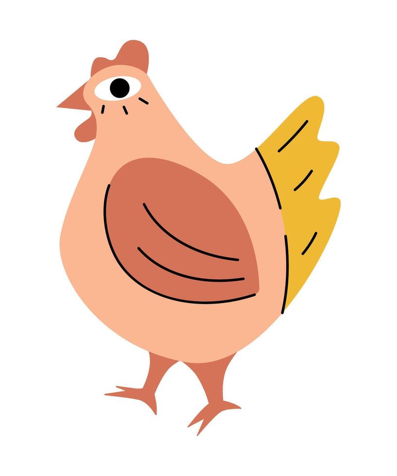 dekorativ söt kyckling. isolerat vektor illustration för din design.