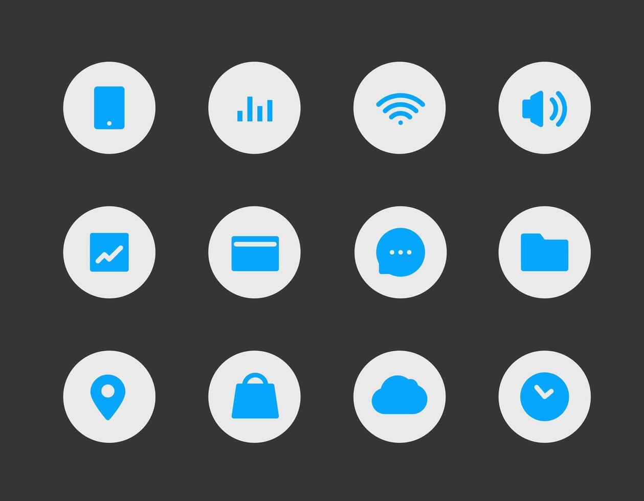 minimalistisk gränssnitt ikoner i cirklar. vektor ClipArt