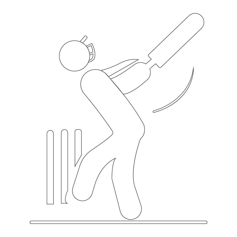 cricket spelare vektor linje konst eps