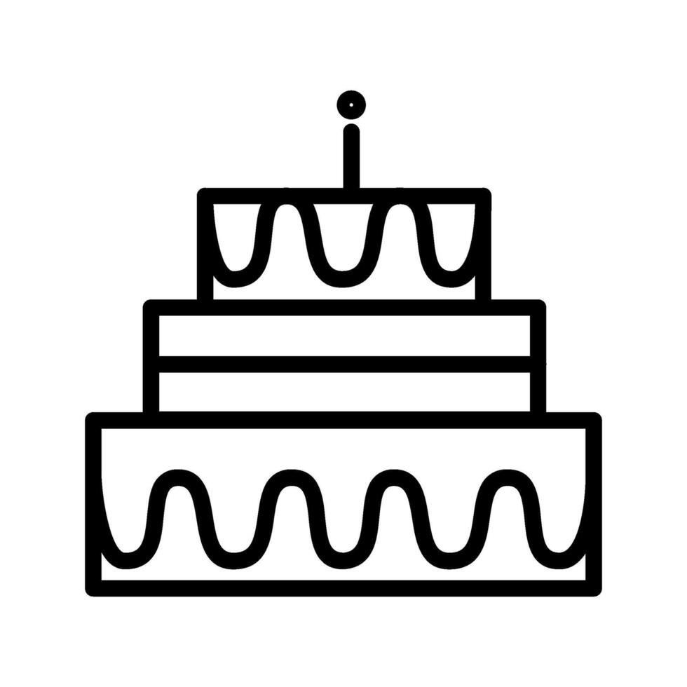 Keks Kuchen Geburtstag Party dünn Schlaganfall Symbol vektor