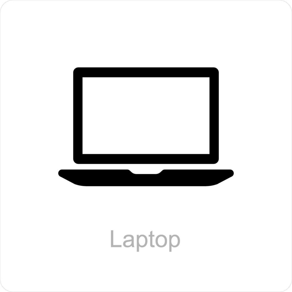bärbar dator och skrivbordet ikon begrepp vektor