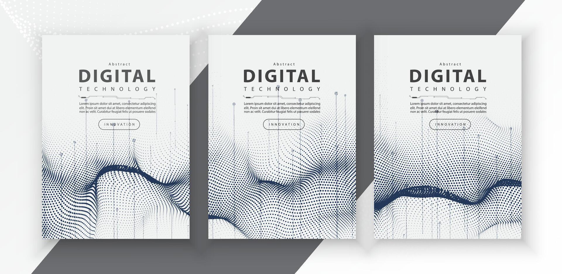 affisch broschyr omslag baner presentation layout mall, teknologi digital trogen internet nätverk förbindelse vit bakgrund, abstrakt cyber framtida tech kommunikation, ai stor data vetenskap 3d vektor