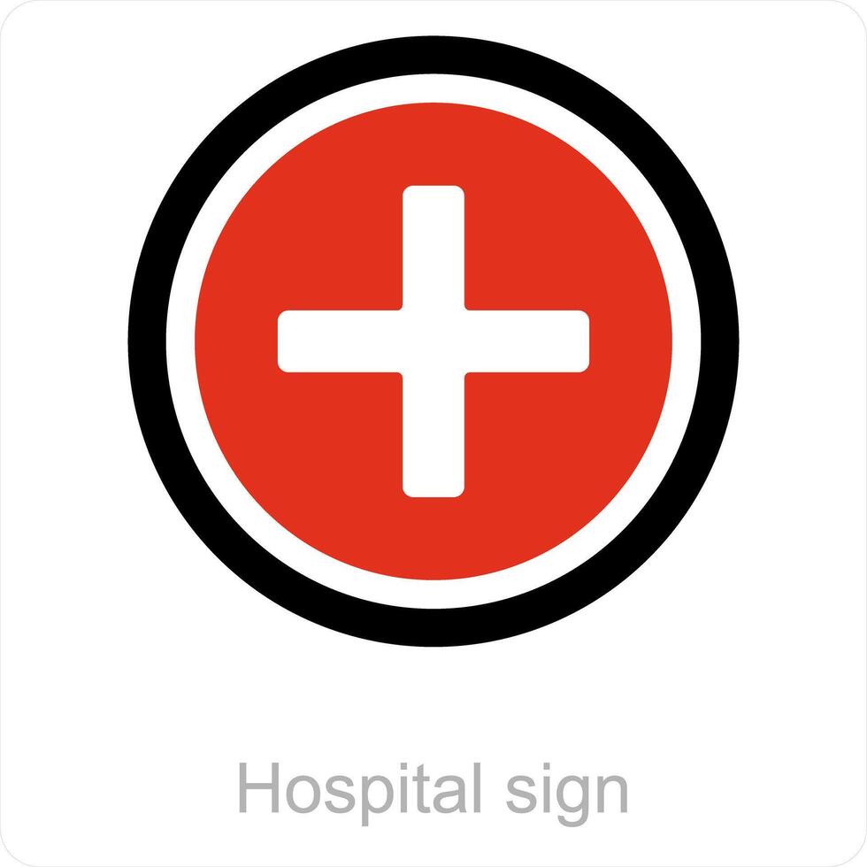 Krankenhaus Zeichen und h Zeichen Symbol Konzept vektor