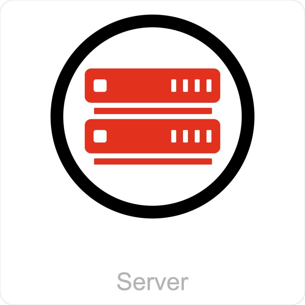 server och filer ikon begrepp vektor
