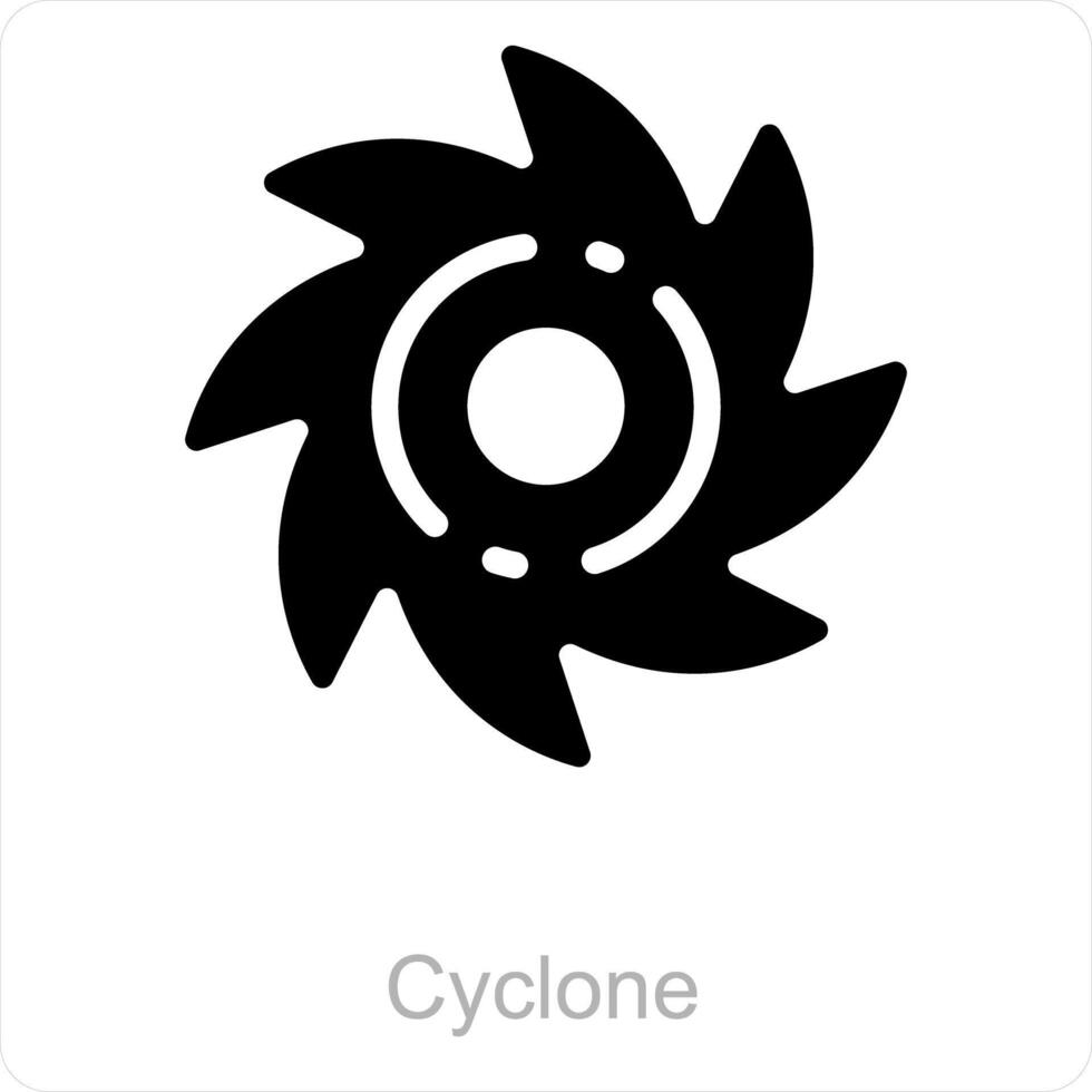 Zyklon und Donner Symbol Konzept vektor