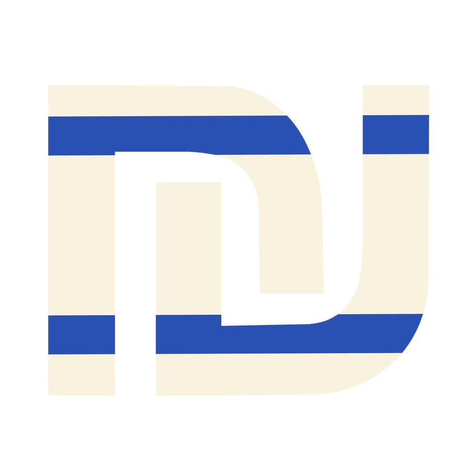 Israel Flagge Brief n u Alphabet Logo solide Milch vektor