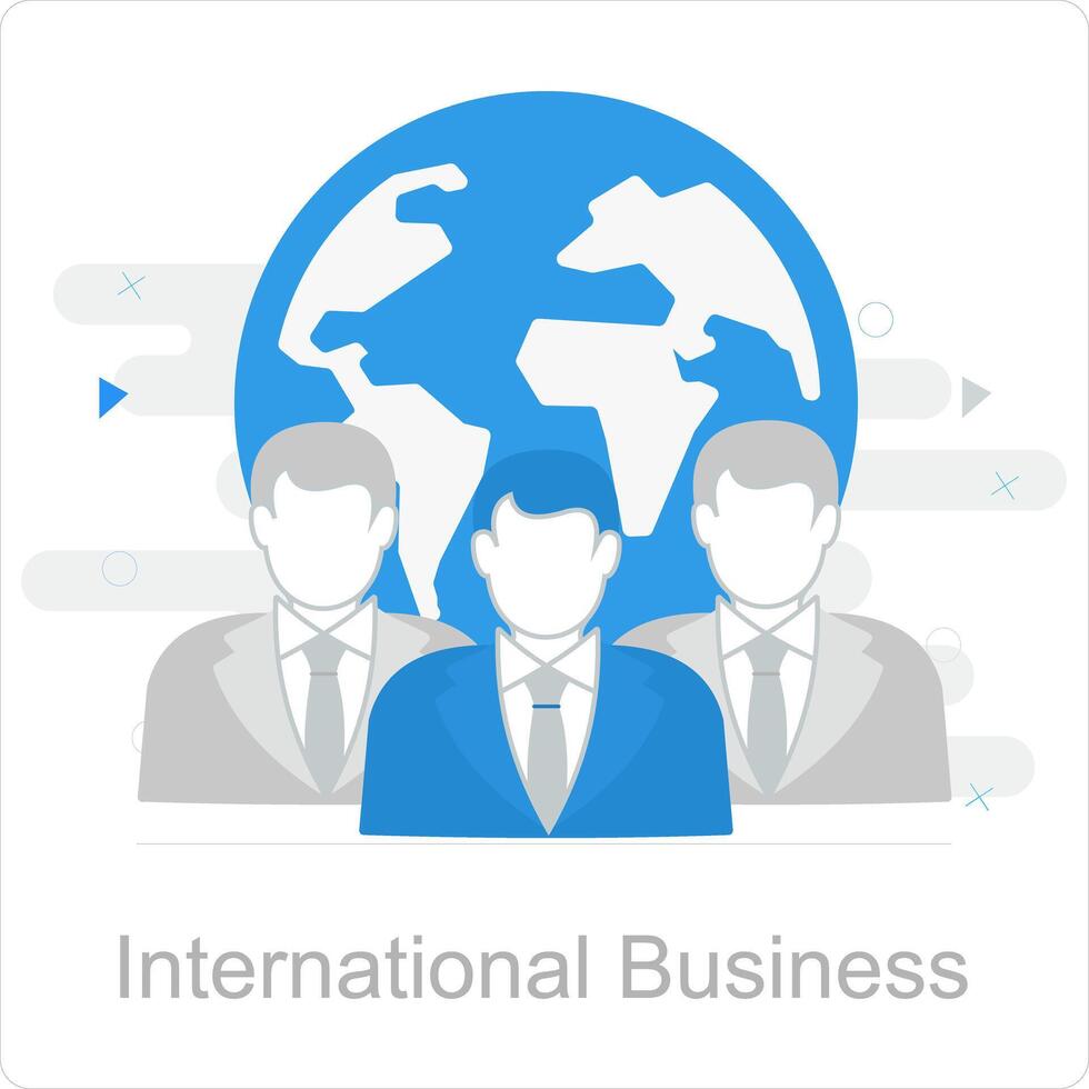 internationell företag och global ikon begrepp vektor