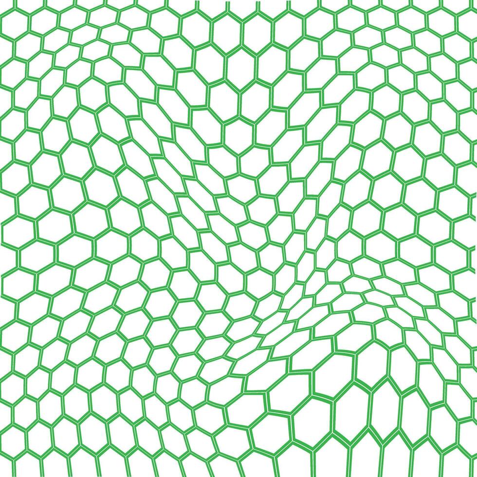 abstrakt Grün Farbe Nahtlos geometrisch Hexagon kreativ Polygon wellig verzerren Muster vektor