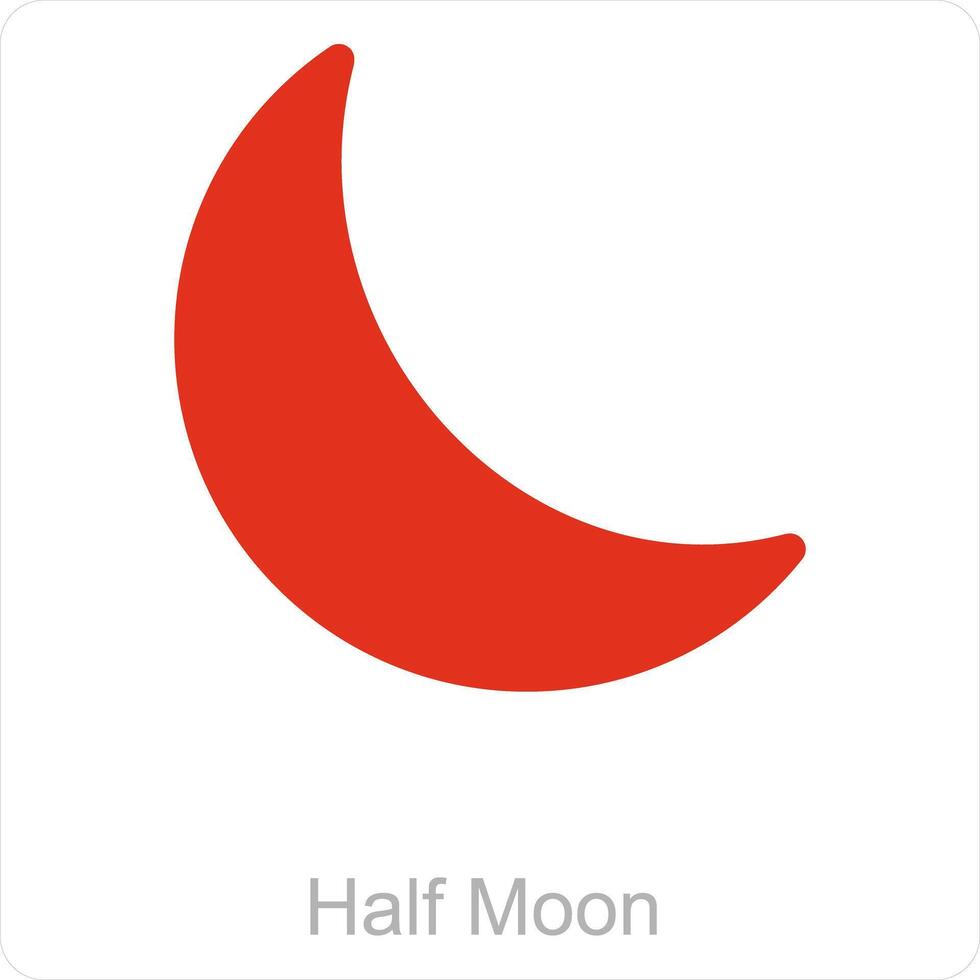 Hälfte Mond und Halbmond Symbol Konzept vektor