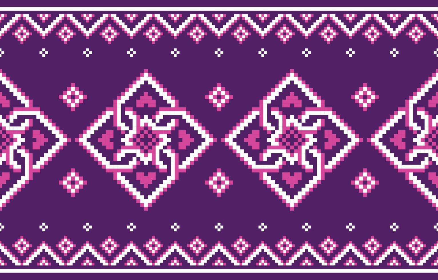 ethnisch Pixel Muster Stoff Muster Kunst Design durch geometrisch aztekisch Batik Stoff Stricken Stoff handgemacht Hintergrund vektor