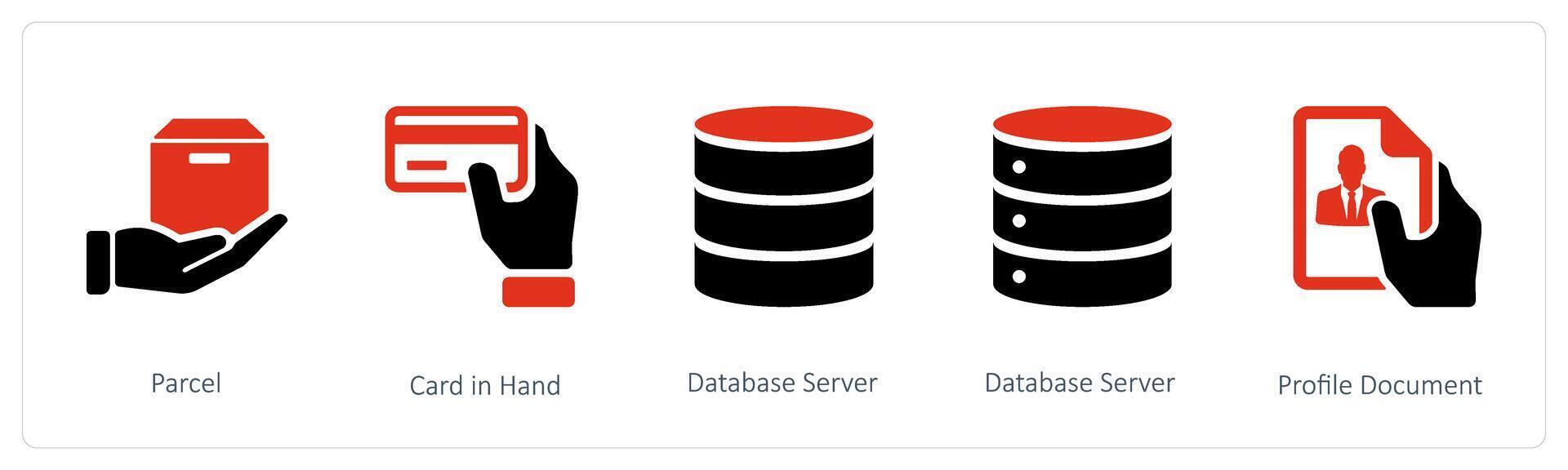 paket och databas server vektor