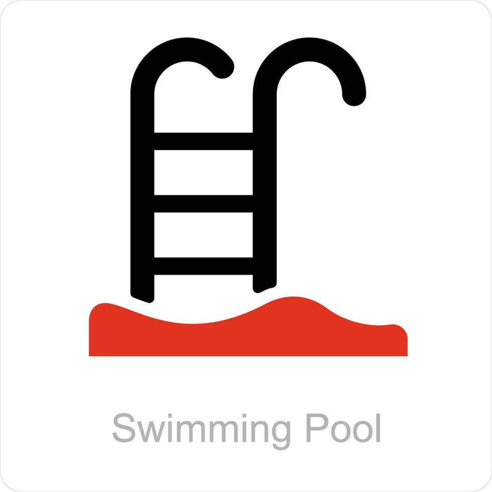 Schwimmen Schwimmbad und Schwimmbad Symbol Konzept vektor