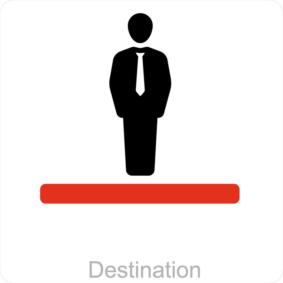 destination och Karta ikon begrepp vektor
