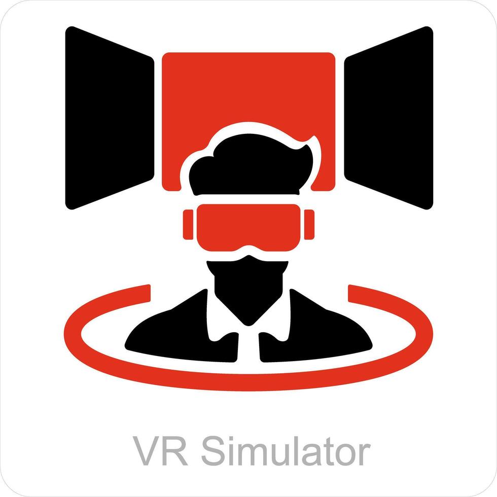 vr Simulator und Okulus Symbol Konzept vektor