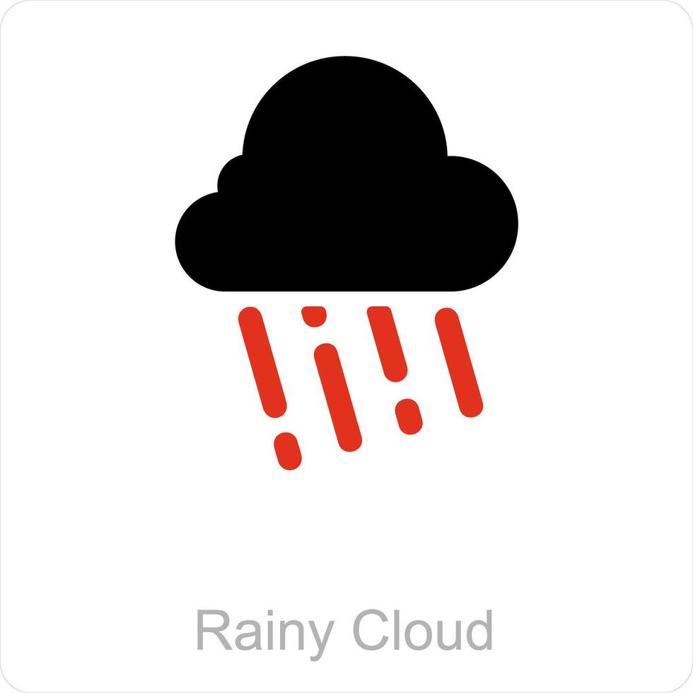 regnig moln och regn ikon begrepp vektor