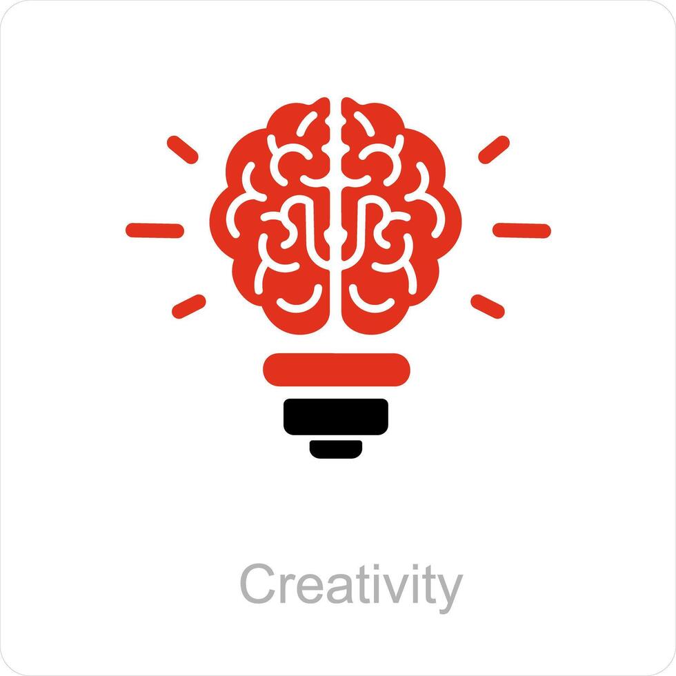 Kreativität und Gehirn Symbol Konzept vektor