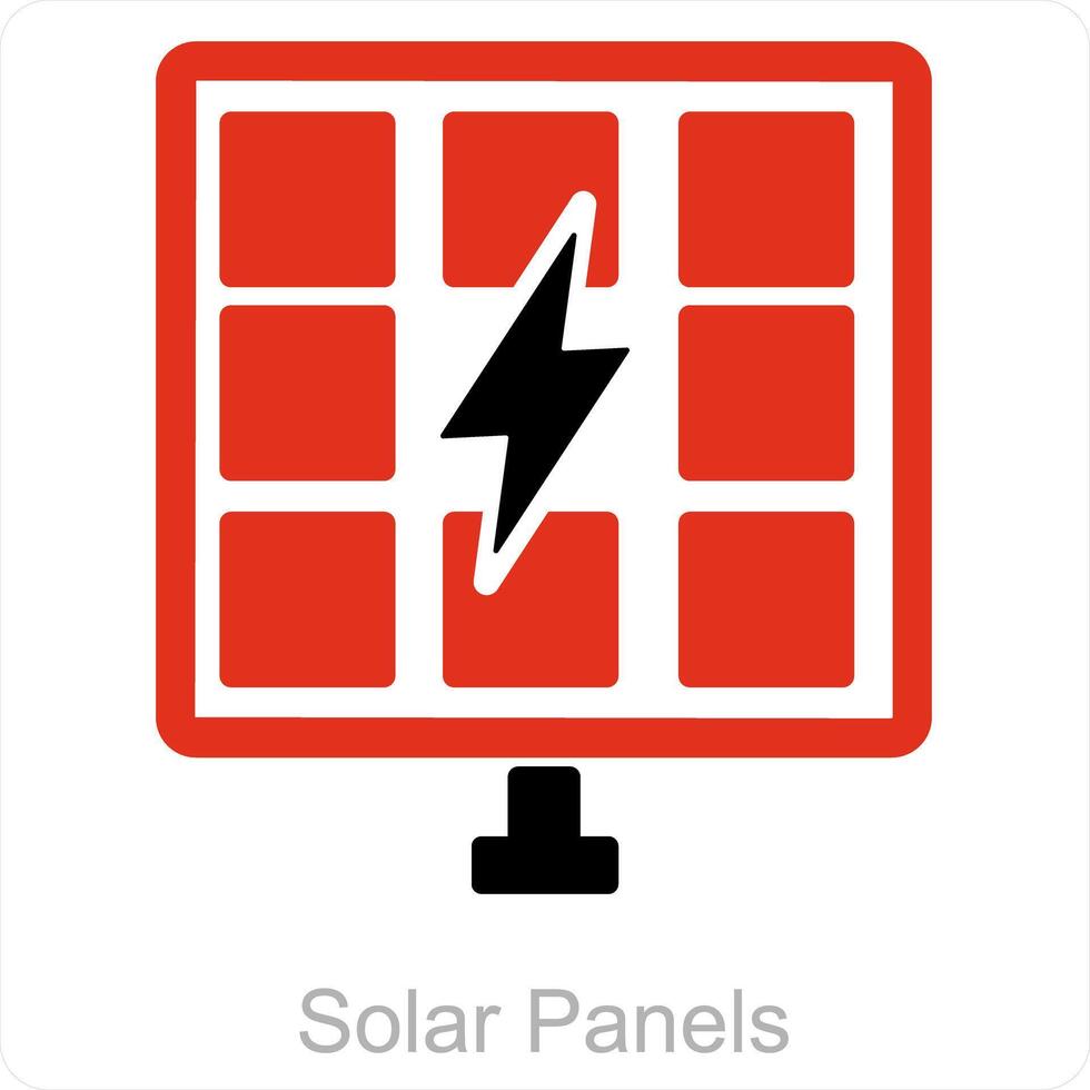 Solar- Paneele und Solar- Energie Symbol Konzept vektor