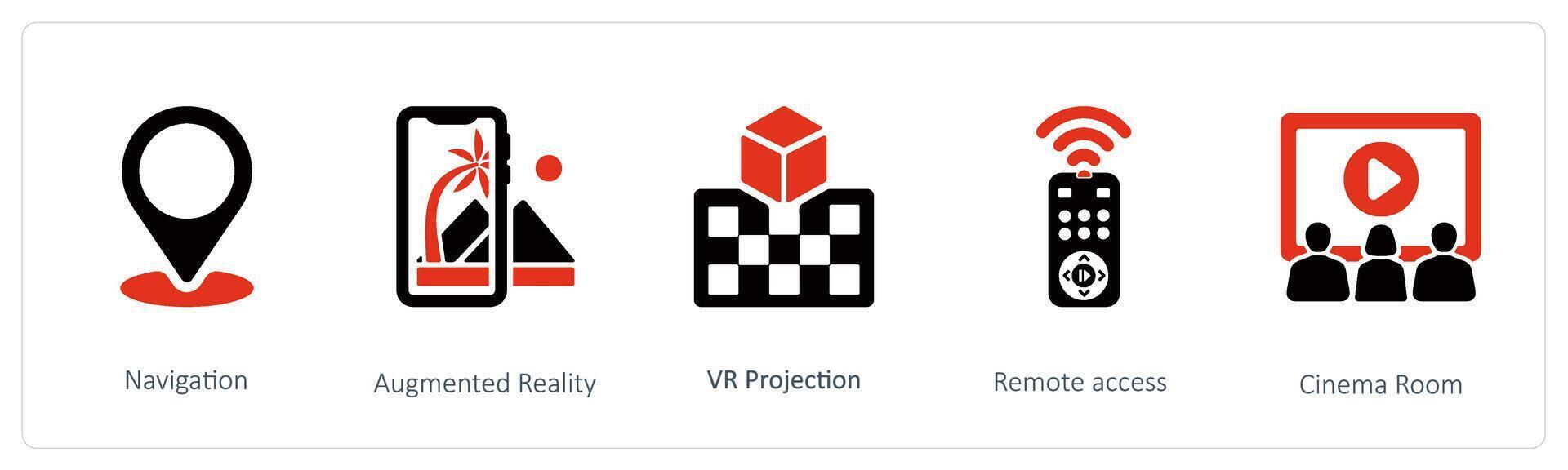 Navigation, argumentiert Wirklichkeit und vr Projektion vektor