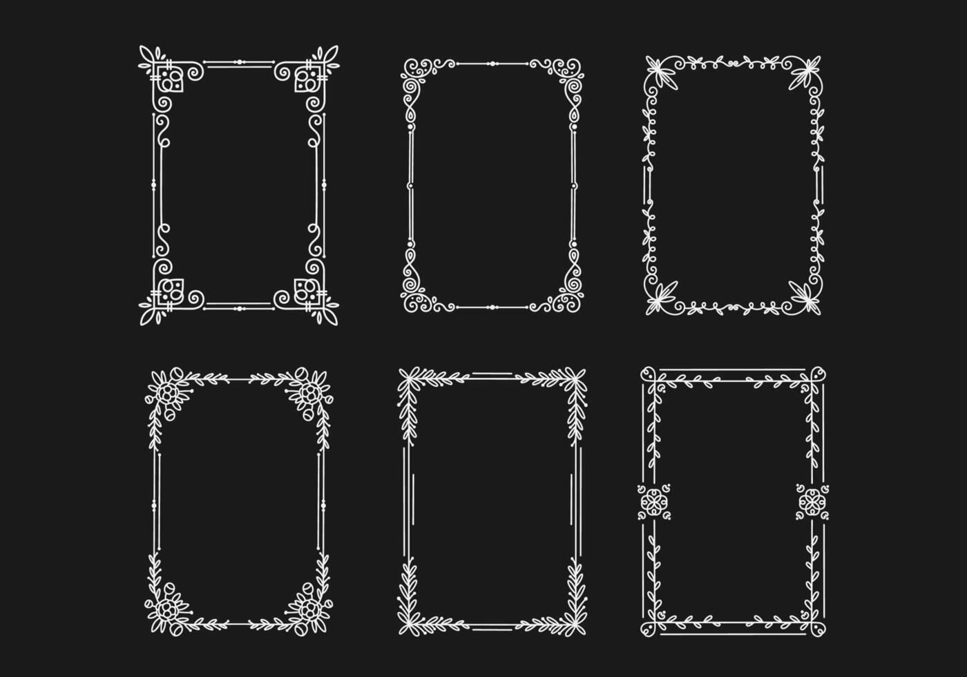 Jahrgang dekorativ linear Frames zum Galerie von Bild vektor