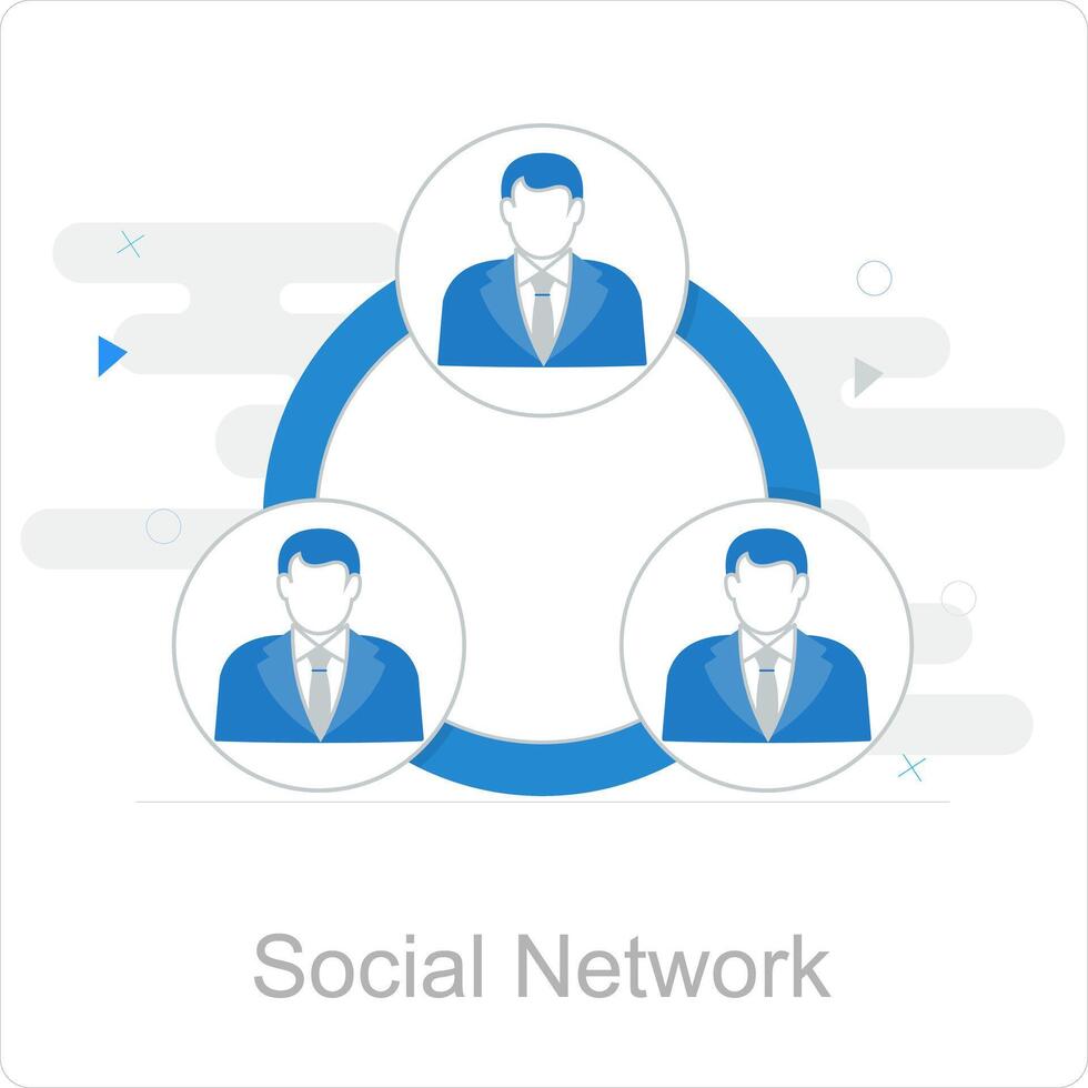 social nätverk och digital ikon begrepp vektor