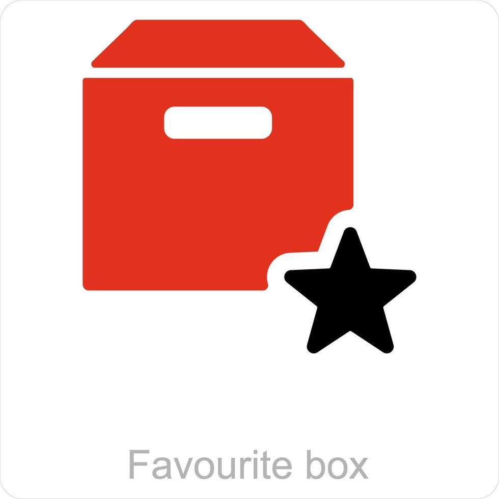 Liebling Box und Box Symbol Konzept vektor