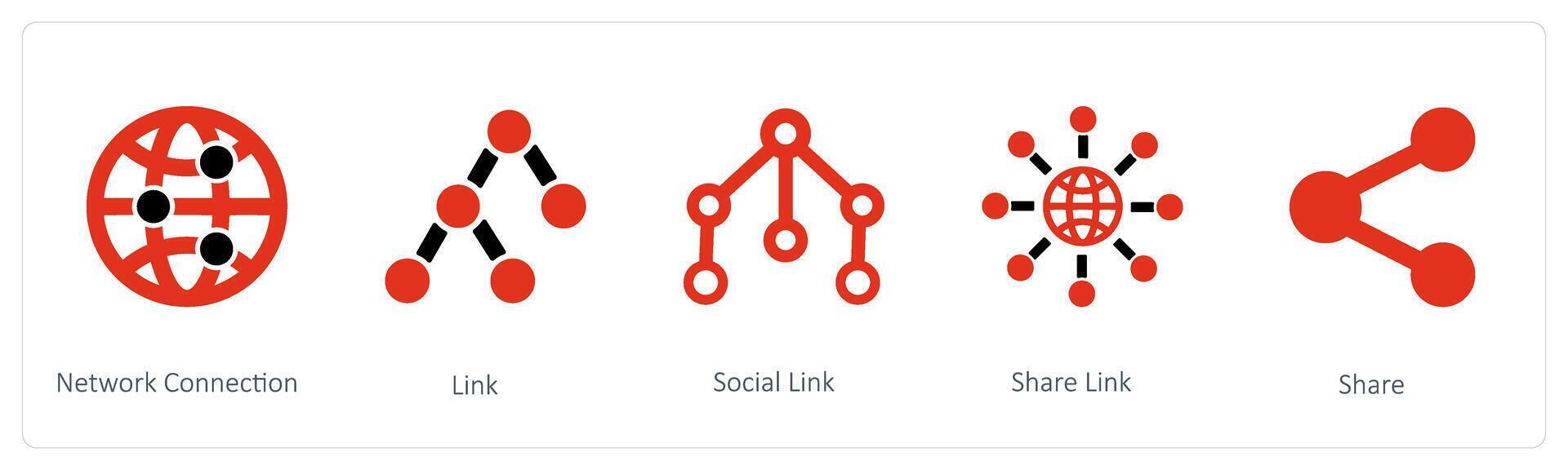 nätverk förbindelse, länk och social länk vektor