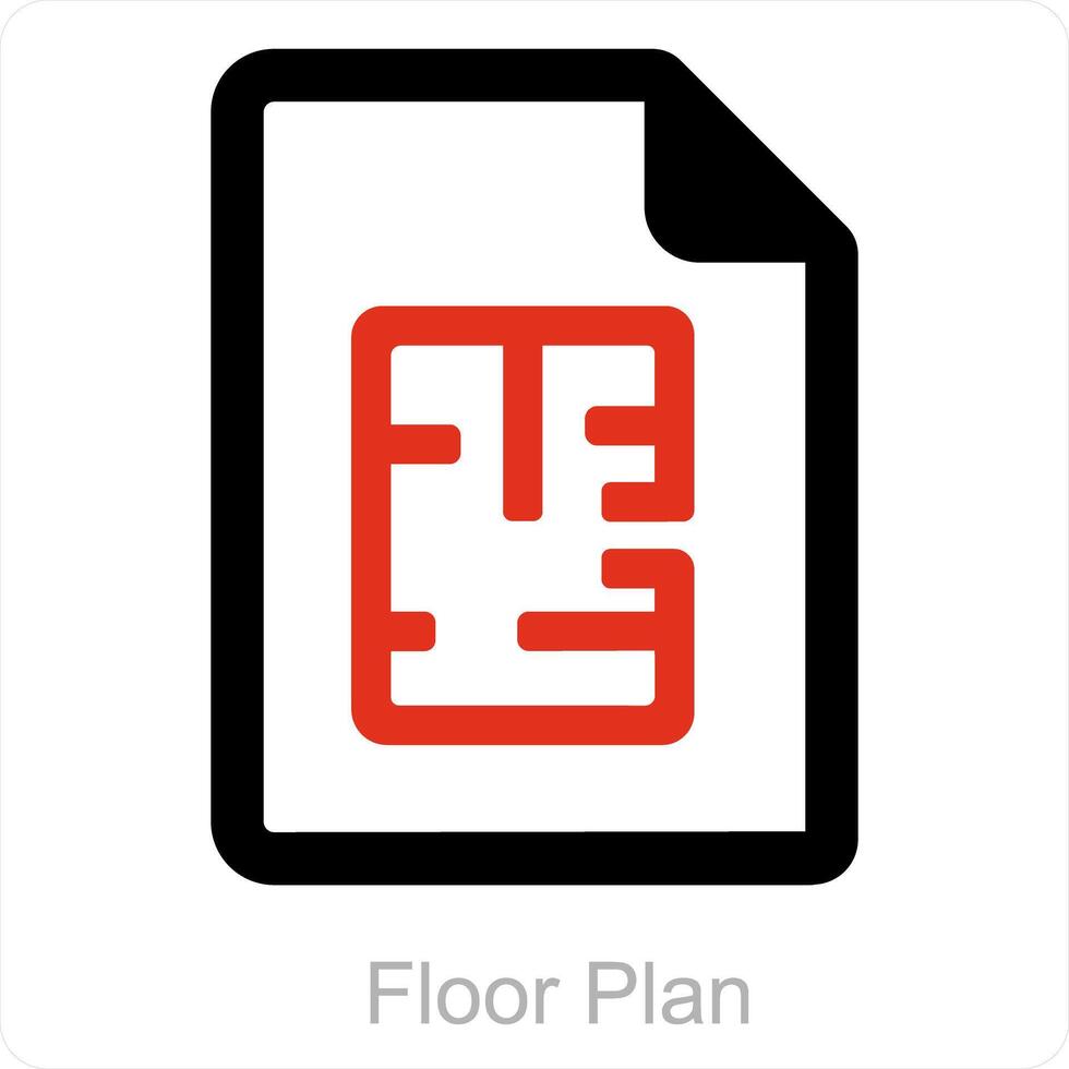 Fußboden planen und Wohnung Symbol Konzept vektor