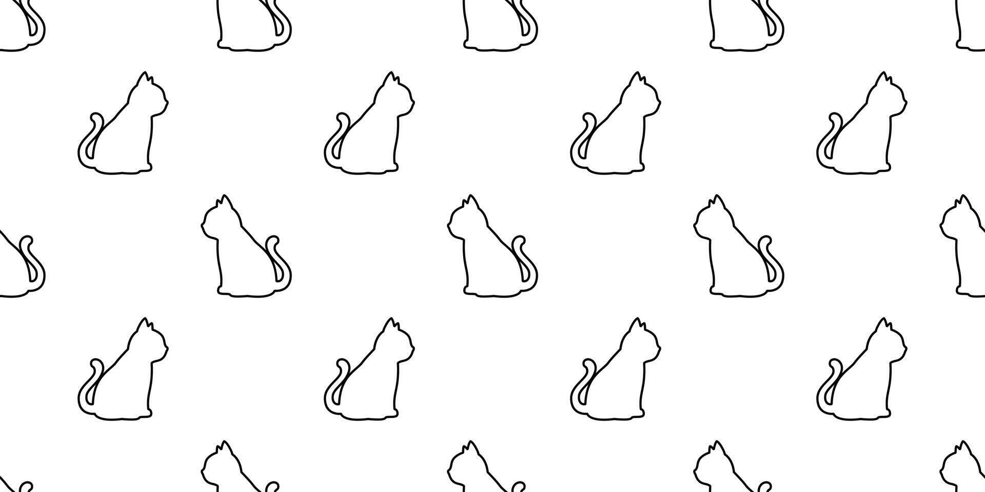 Katze nahtlos Muster Kätzchen Vektor Kattun Haustier Tier Schal isoliert wiederholen Hintergrund Karikatur Fliese Hintergrund Gekritzel Illustration Weiß Design