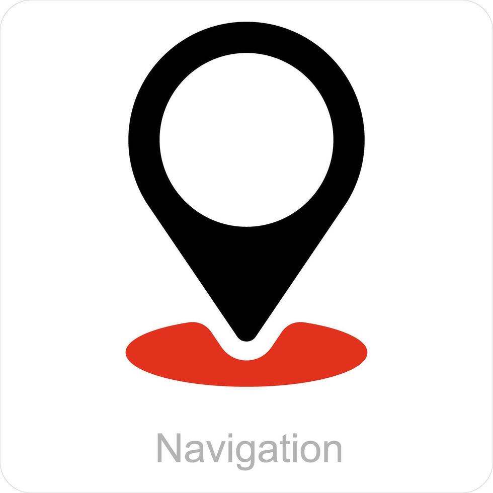 Navigation und Stift Symbol Konzept vektor
