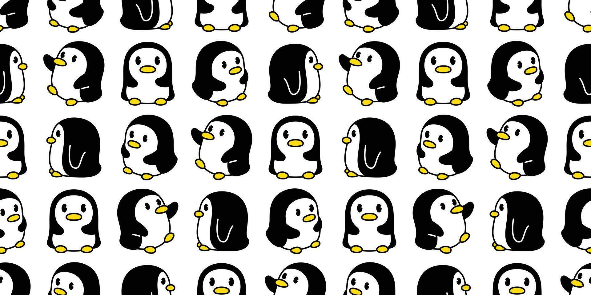 Pinguin nahtlos Muster Vogel Vektor Karikatur Schal isoliert wiederholen Hintergrund Fliese Hintergrund Illustration Gekritzel Design