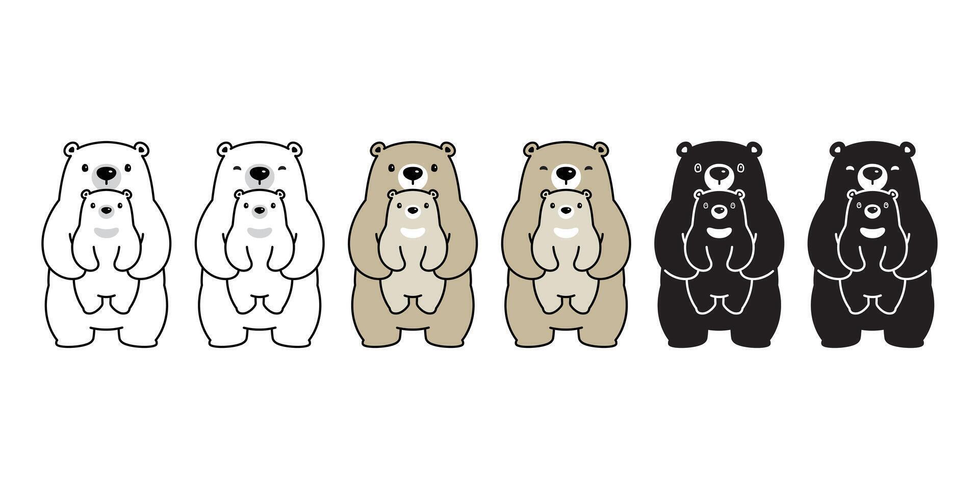 Bär Vektor Polar- Bär Symbol Baby Teddy Logo Symbol Charakter Karikatur Illustration Gekritzel Design