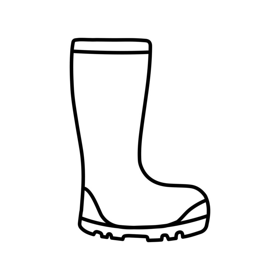 Gummi Stiefel Vektor Illustration im Gekritzel Stil.