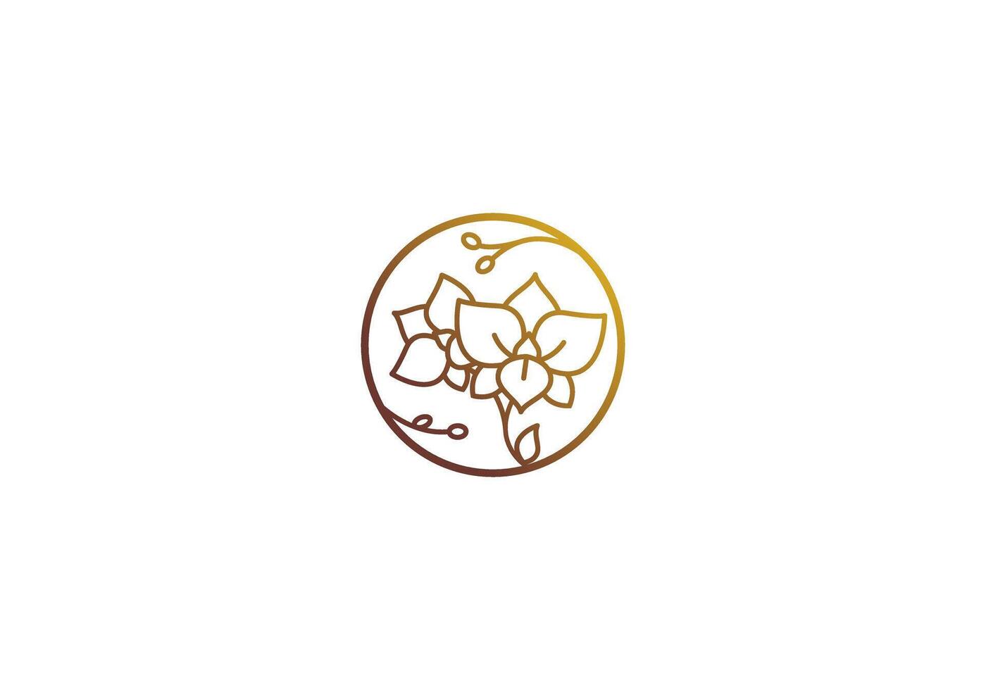 Logo Linie Orchidee elegant Gold Farbe, minimalistisch, modern, Logo Linie, editierbar Farbe vektor