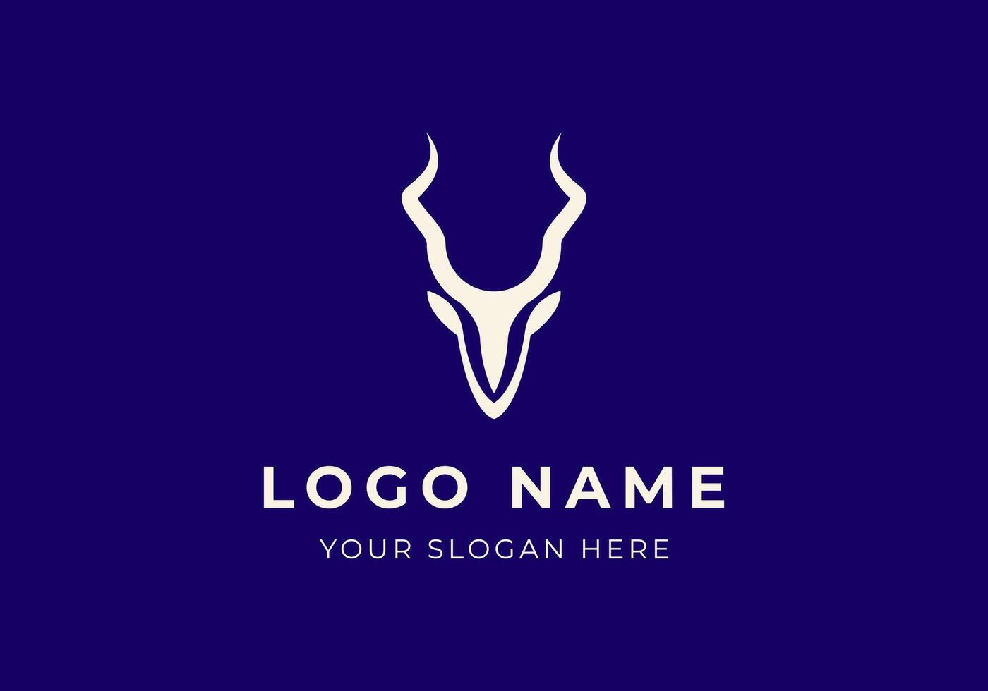 Logo Antilope Kopf und Horn. modern und minimalistisch Antilope Logo Design. editierbar Farbe vektor