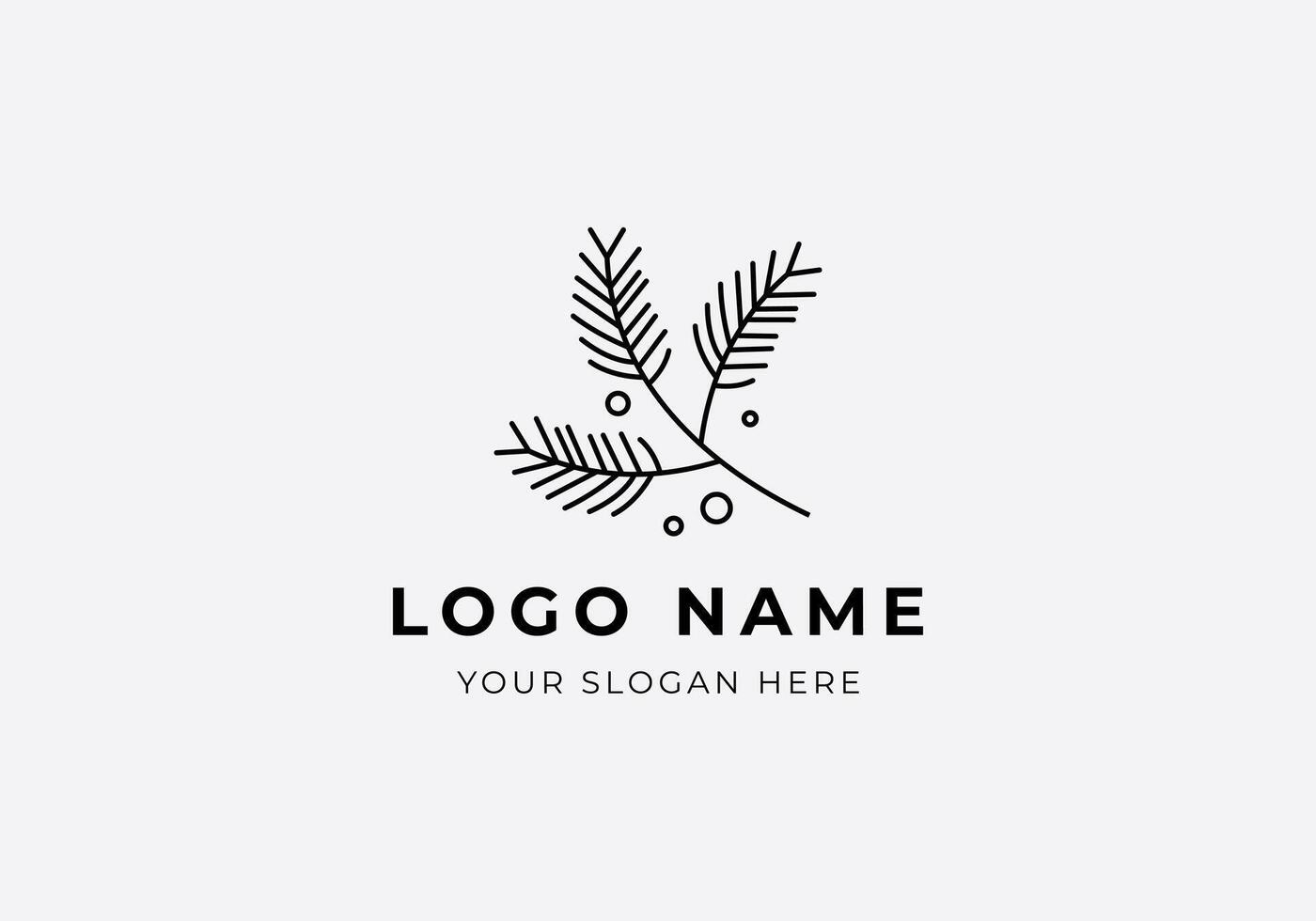 logotyp tall gren, tall träd och blad, minimalistisk, modern, logotyp linje, redigerbar Färg vektor