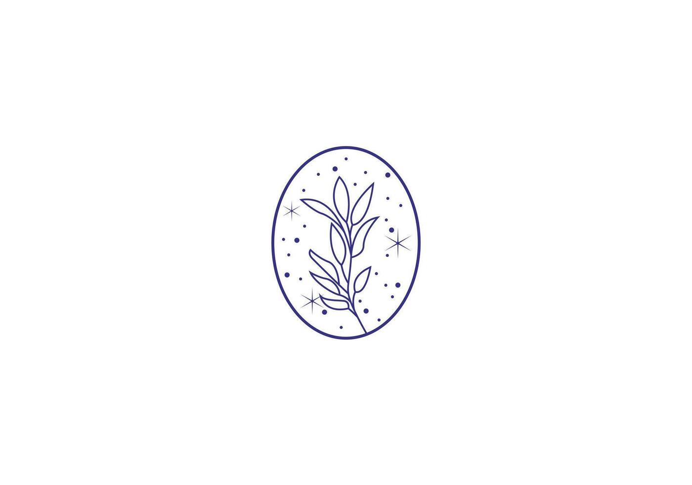 Logo Blumen- und Sterne, Logo Astrologie und Blatt, elegant, modern und minimalistisch, editierbar Farbe vektor