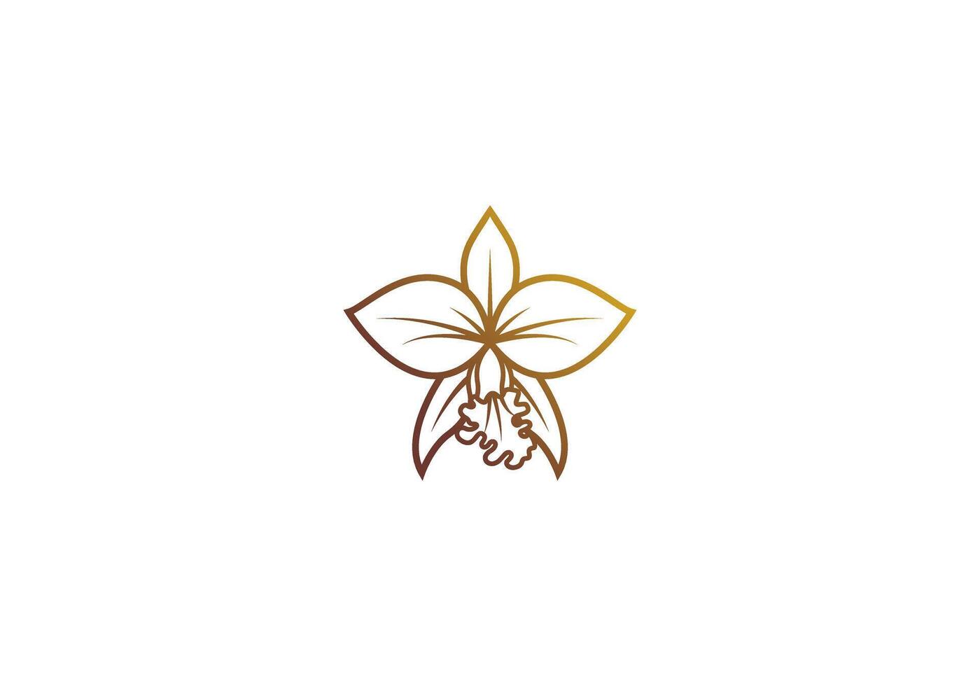 Logo Linie Orchidee elegant Gold Farbe, minimalistisch, modern, Logo Linie, editierbar Farbe vektor