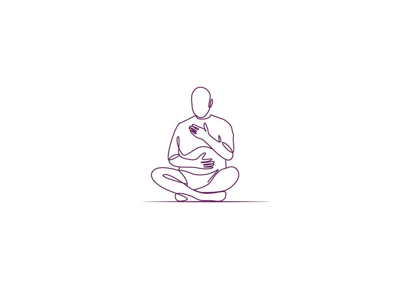 Logo Menschen Meditation, minimalistisch, modern, Logo Linie, editierbar Farbe vektor