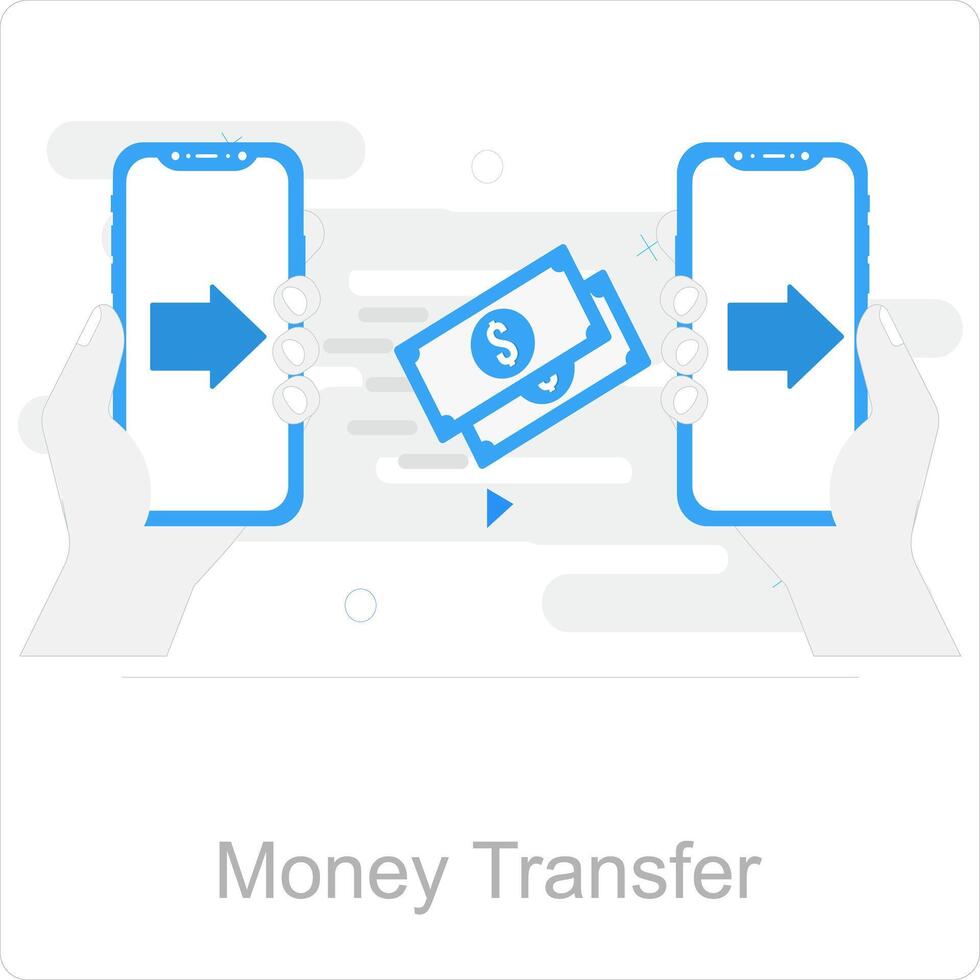 Geld Transfer und Transaktion Symbol Konzept vektor