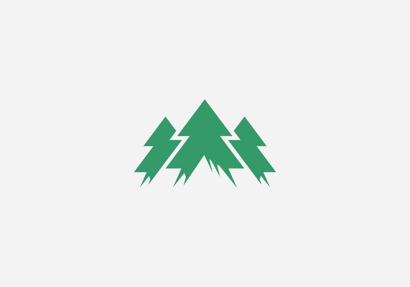 Logo verdreifachen Bäume, Wald. Wald, Dschungel, Tour, versteckt Juwel, Urlaub, Logo einzigartig, modern, minimalistisch. Geschäft Identität Vektor Symbol.