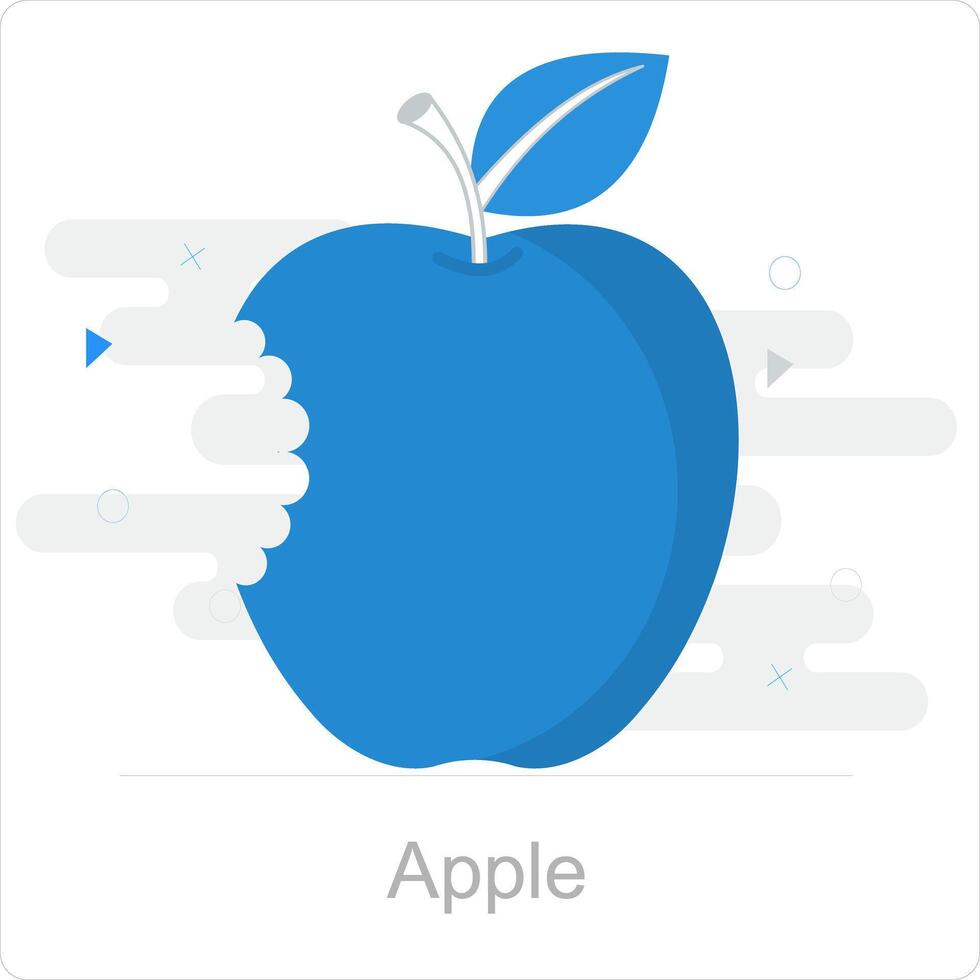 äpple och frukt ikon begrepp vektor