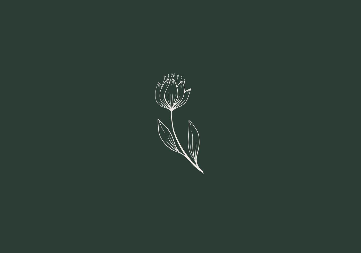 Logo Linie Blumen- Blatt und botanisch. ästhetisch und feminin, einfach Linie und Luxus modern. editierbar Farbe. vektor