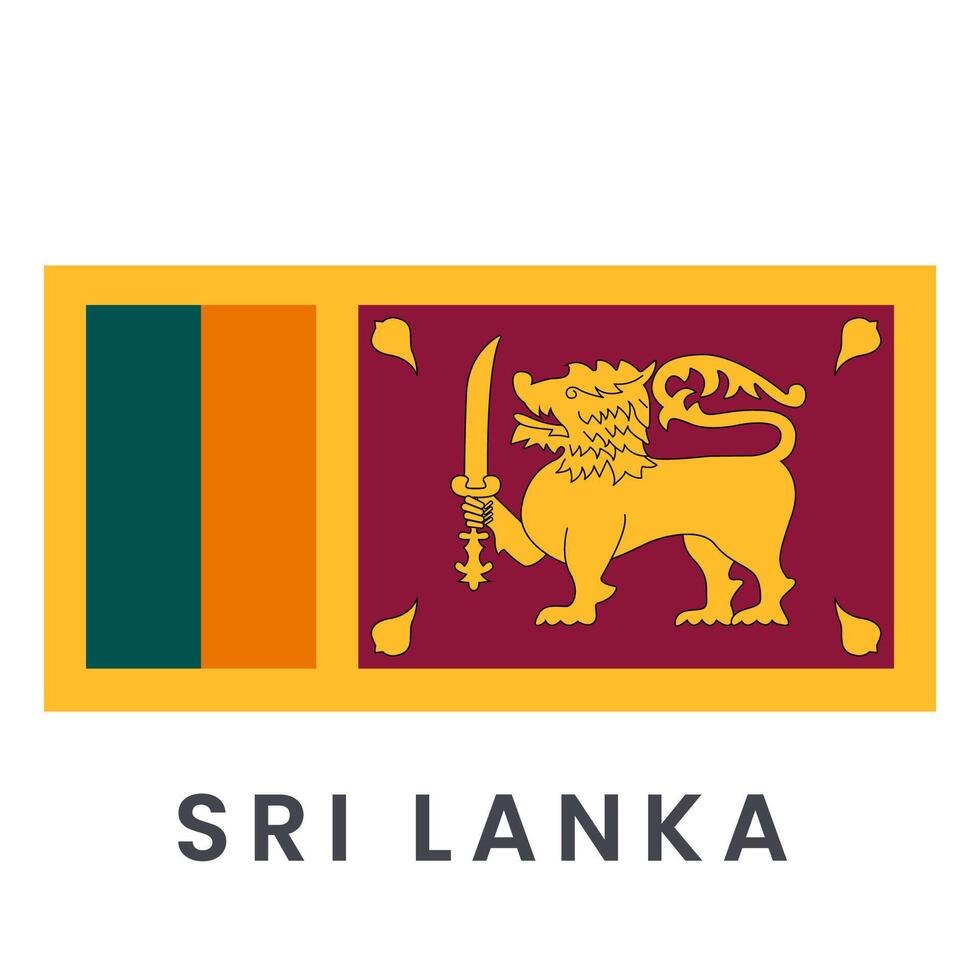 sri lanka flagga vektor isolerat på vit bakgrund.