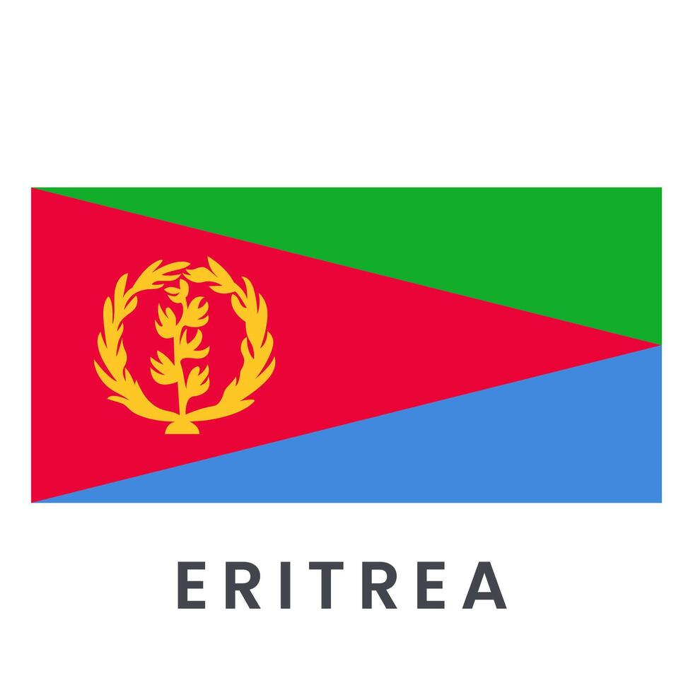 eritrea flagga vektor illustration isolerat på vit bakgrund.