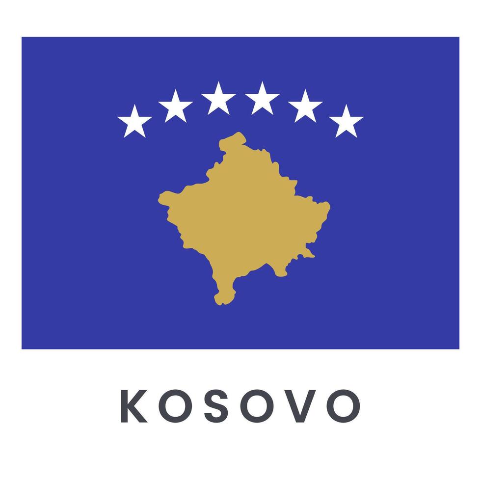 Flagge von kosovo Vektor Illustration isoliert auf Weiß Hintergrund.