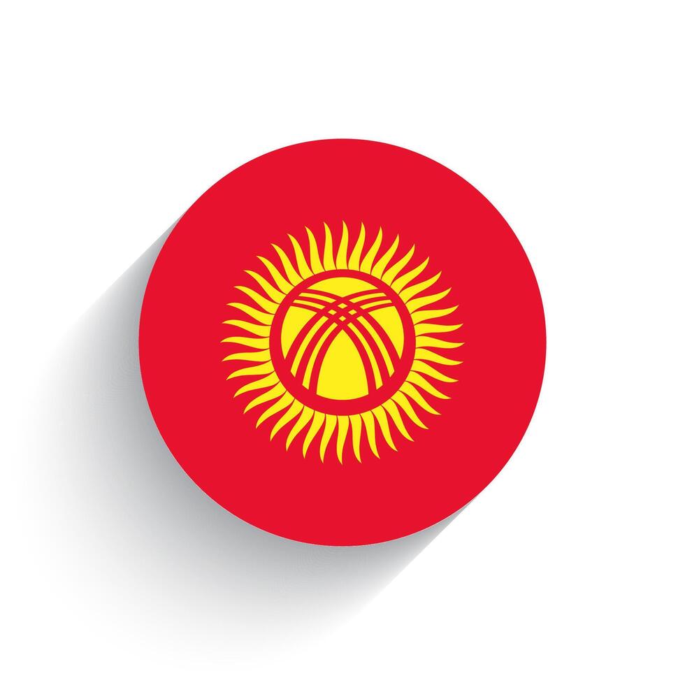 National Flagge von Kirgisistan Symbol Vektor Illustration isoliert auf Weiß Hintergrund.