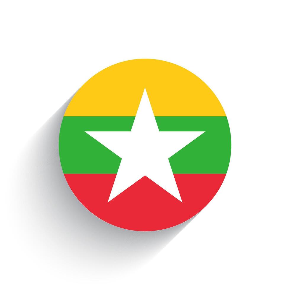 nationell flagga av myanmar ikon vektor illustration isolerat på vit bakgrund.