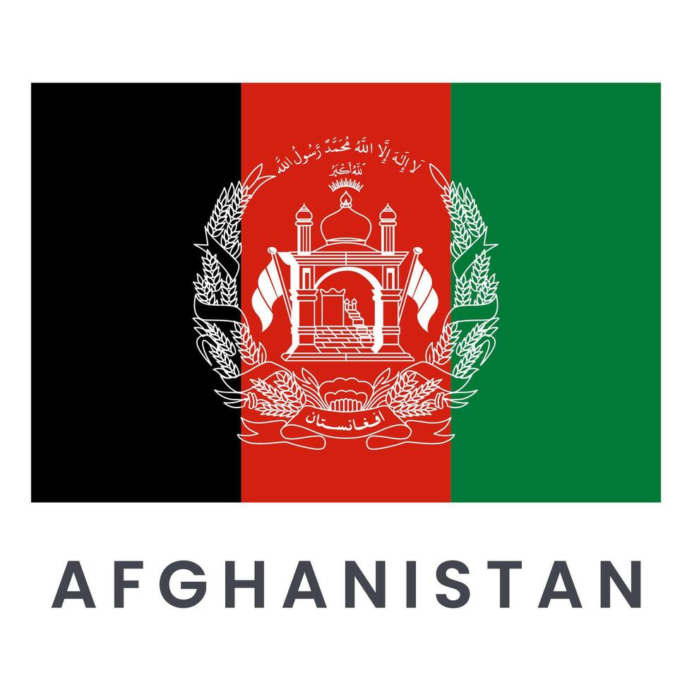 Vektor Afghanistan Flagge isoliert auf Weiß Hintergrund.