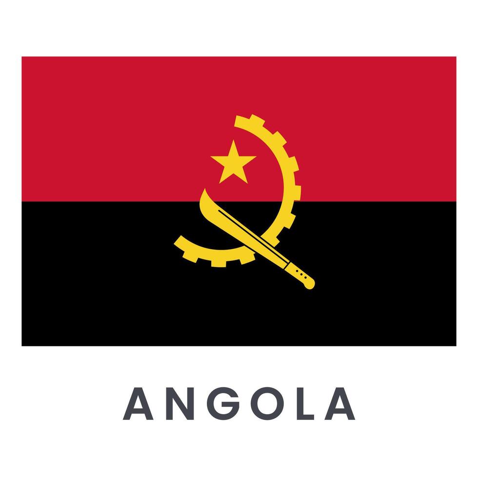 Angola Flagge isoliert auf Weiß Hintergrund. vektor