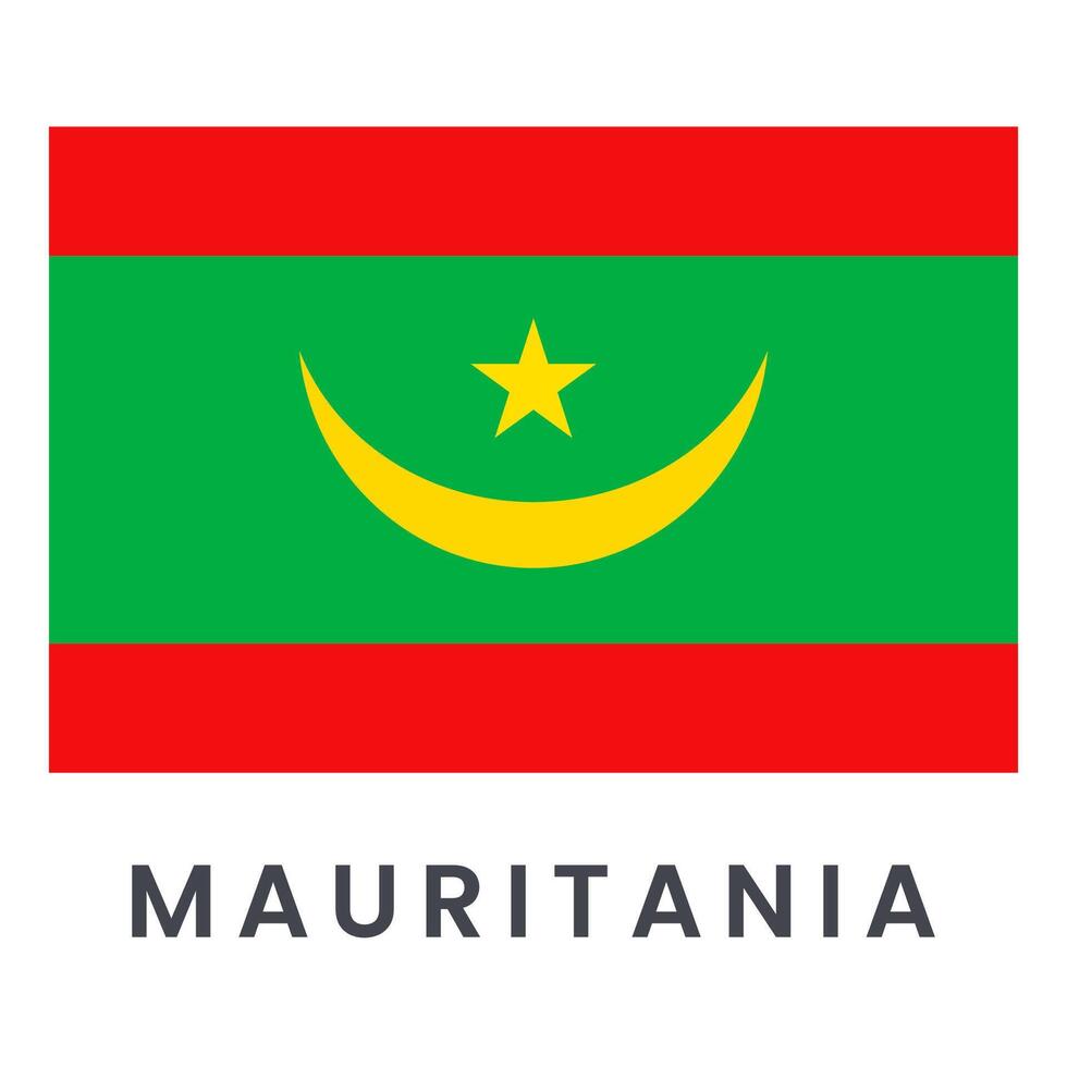 Mauretanien Flagge Vektor Illustration isoliert auf Weiß Hintergrund.